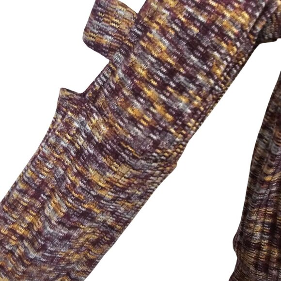 Womens SM Brown Purple Knit Cold Shoulder Y2K Retro Whimsigoth Sweater Top - Picture 5 of 11